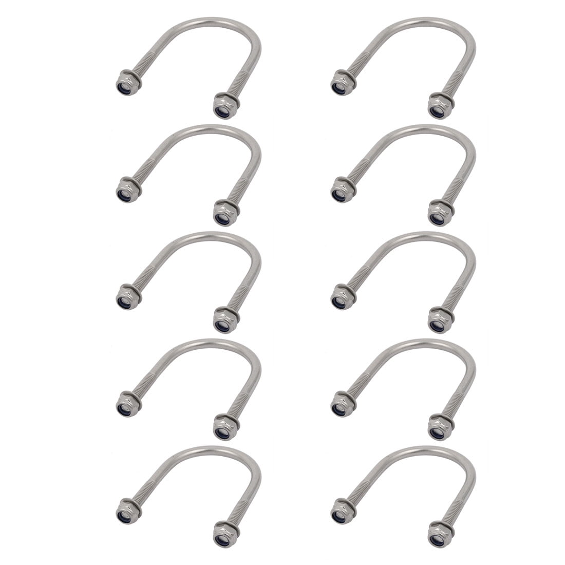 Unique Bargains 10pcs M6 Thread 304 Stainless Steel Round Bend U Bolt for 42mm Pipe Outer Dia
