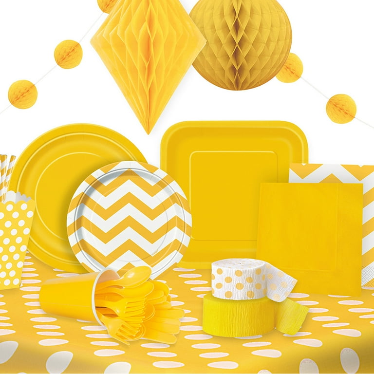Yellow and best sale grey paper plates