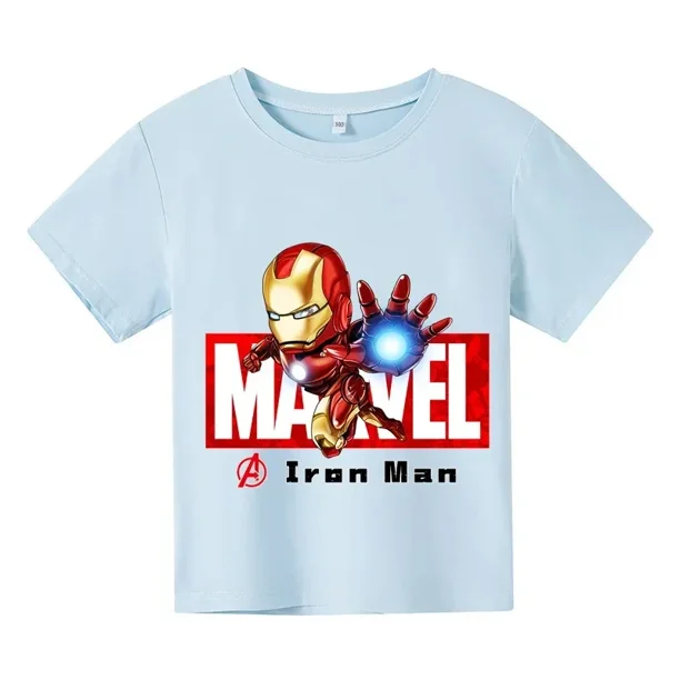 2024 verano moda ninos superheroe Iron Man manga corta nino nina ninos algodon camiseta verano manga corta ninos camiseta superior Walmart en linea