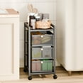 thumbnail image 4 of Andvari Slim Rolling Storage Cart with Pull-Out Basket, Metal Wire Shelf for Kitchen Vegetables, 4 of 11