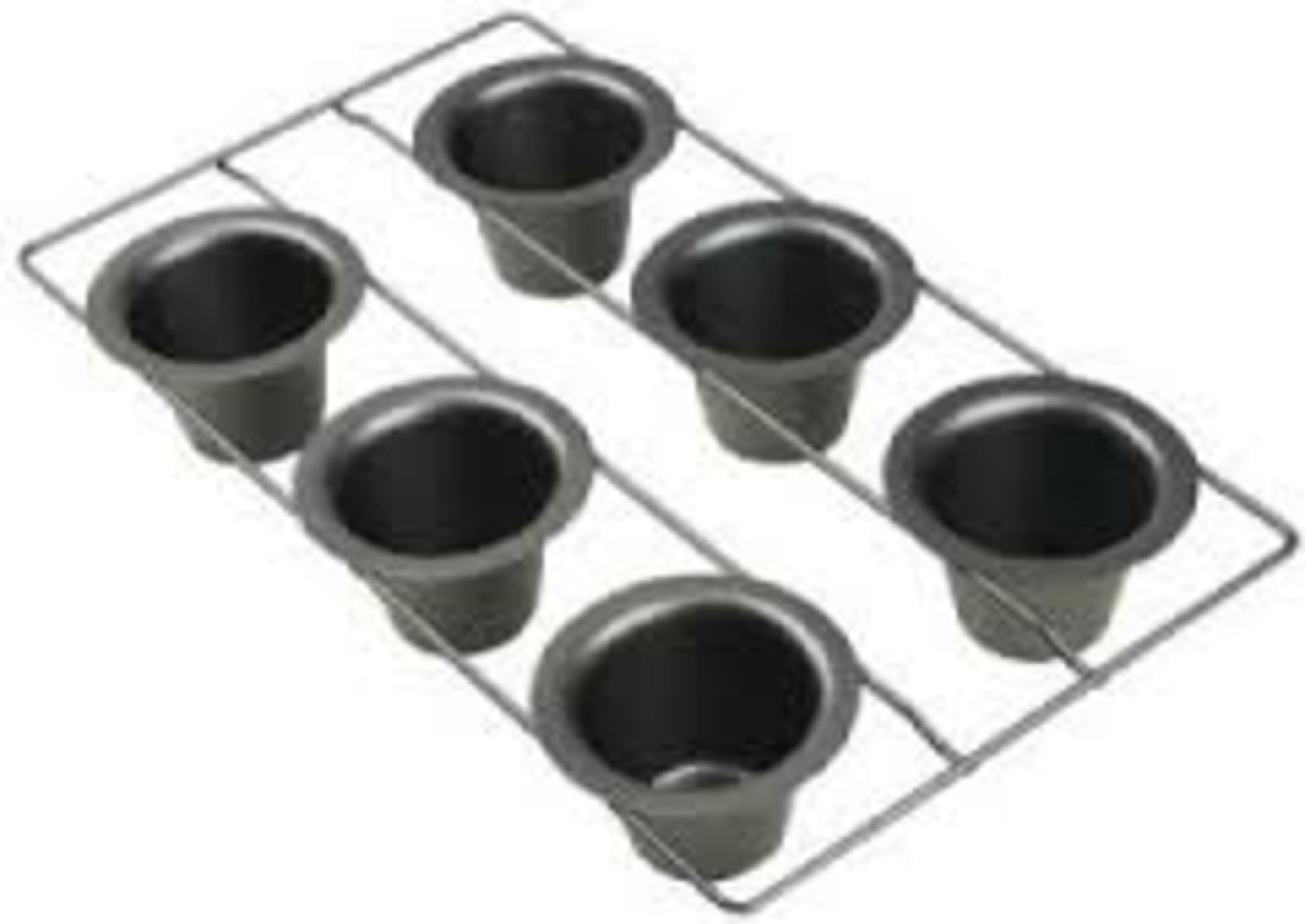 Chicago Metallic 6 Cup 5 oz. Non-Stick Aluminized Steel Popover Pan 26100 -  11 1/8 x 15 3/4