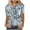 Blue, variant on Babysbule Womens Tops Plant Print Women Summer Casual Short Sleeve T-Shirt Button Round Neck Pullover Blouse Tops Outfit