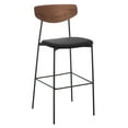thumbnail image 4 of SAFAVIEH Ryker Square Mid Back Bar Stool, Walnut/Black, 4 of 10