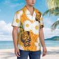 thumbnail image 5 of Bixox Men's Hawaiian Shirts Men's White Floral and Butterflies Print Short-Sleeve Shirt-X-Large, 5 of 8