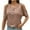 Khaki, variant on Uaswgudfs Women's Cold Shoulder Blouse & Henley Tee, Casual Basic Off Shoulder Open Shoulder Short Sleeve Tops
