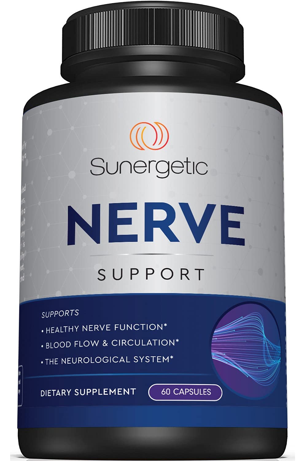 Premium Nerve Support Supplement - with Alpha Lipoic Acid (ALA) 600 mg, Acetyl-L-Carnitine (ALC) & Benfotiamine - Nerve Support Formula for Healthy Circulation, Feet, Hands & Toes - 60 Capsules - image 1 of 3