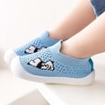 thumbnail image 6 of Toddler Shoes for Unisex Closed Toe Knit Mesh Cartoon Jacquard On Shoes Anti Soft Sole Toddler Sneaker for Baby First Walkers Summer Blue Size 5, 6 of 8