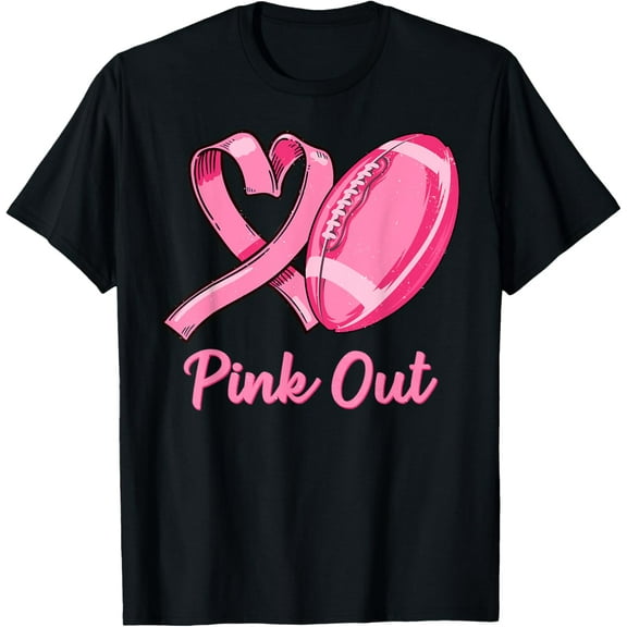 Pink Out Breast Cancer Awareness Bleached Football Mom Girls T-Shirt