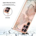 thumbnail image 2 of Designed for Samsung Galaxy S24 Ultra Marble Case, Ultra Thin Girls Women Plating Marble Designed Flexible Soft TPU IMD Marble Protective Case Cover for Samsung Galaxy S24 Ultra - Rosegold, 2 of 8