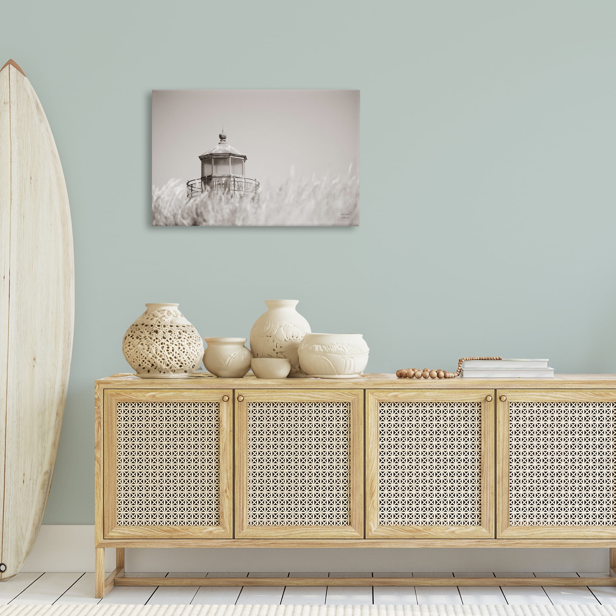 Stupell Industries Swaying Reeds & Lighthouse Landscape Photography Gallery Wrapped Canvas Art Print Wall Art, 30 x 20