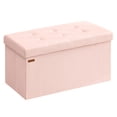 thumbnail image 6 of Foldable Storage Ottoman Bench, 30 Inch Foot Rest with 660 lb Capacity & 24 Gal Storage, End of Bed Bench for Living Room Bedroom, Jelly Pink, 6 of 6