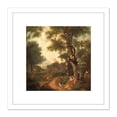 thumbnail image 1 of Andriessen Arcadian Landscape With Travelers 8X8 Inch Square Wooden Framed Wall Art Print Picture with Mount, 1 of 4