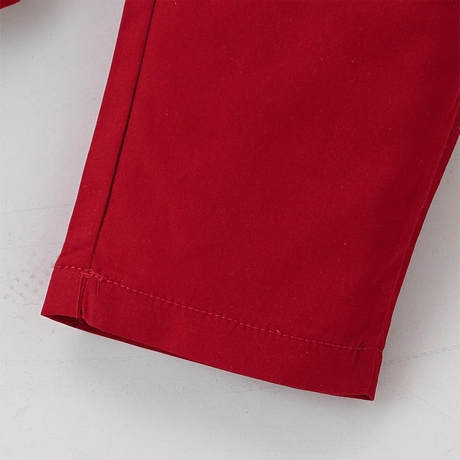 Gubotare Toddler Wedding Outfit Boy Toddler Boy Suit Gentleman Outfit Button up Shirt Bow Tie Vest Elastic Pants Formal Clothes 6-7,(Red 6-7 Years)