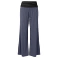 thumbnail image 5 of TGPMGRZ Foldover Yoga Pants Women Y2K High Waist Wide Leg Workout Lounge Flare Leggings Comfort Flowy Palazzo Bell Bottoms Grey, Size M, 5 of 5