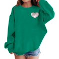 thumbnail image 5 of KAUOD Girls Cotton Crew Neck Sweatshirts Cute Heart Print Ribbed Cuffs Pullover Sweater Teen Kids Long Sleeve Shirt Tops, 5 of 6