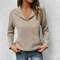 thumbnail image 2 of Sevevn Womens Sweatshirt Casual Textured Long Sleeve Henley Button V Neck Loose Pullover 2025 Trendy Fall Outfits Tops, 2 of 9