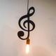 thumbnail image 4 of 2 luces colgantes, lámpara de techo de hierro con forma de nota musical, lámpara colgante para loft, bar, estudio, trastero (C), 4 of 7