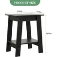 thumbnail image 3 of AEGFKDSmall Side End Table with 2-Layer Storage Shelves, Rustic Wooden Bedside Table, Farmhouse Square Nightstand for Living Room, Bedroom, Entryway, Black, 3 of 8