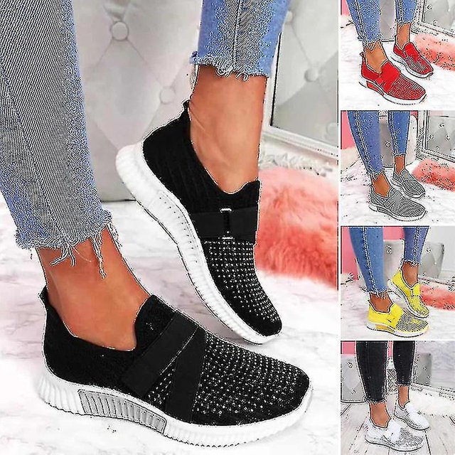 Zapatos Sin Cordones Con Suela Ortopédica Zapatillas De Deporte De Moda Para Mujer Zapatillas De Plataforma Para Mujer Zapatos Para Caminarnegro-35