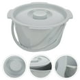 thumbnail image 3 of HLONK Grey Plastic Commode Bucket with Lid and Handle for Bedside Chair, 3 of 10