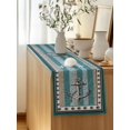 thumbnail image 5 of Table Runner 70 Inches Long for Kitchen Dining, Blue Beige Anchor Dresser Scarf Farmhouse, Dining Table Decorations for Wedding/Parties, Nautical Summer Beach Coastal Ocean 13 x 70 In, 5 of 8