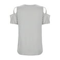 thumbnail image 6 of Ediodpoh Women's T Shirt Imitation Cotton Pull Frame Women's off Shoulder Solid Color Top T Shirts for Women GY2 XL, 6 of 9