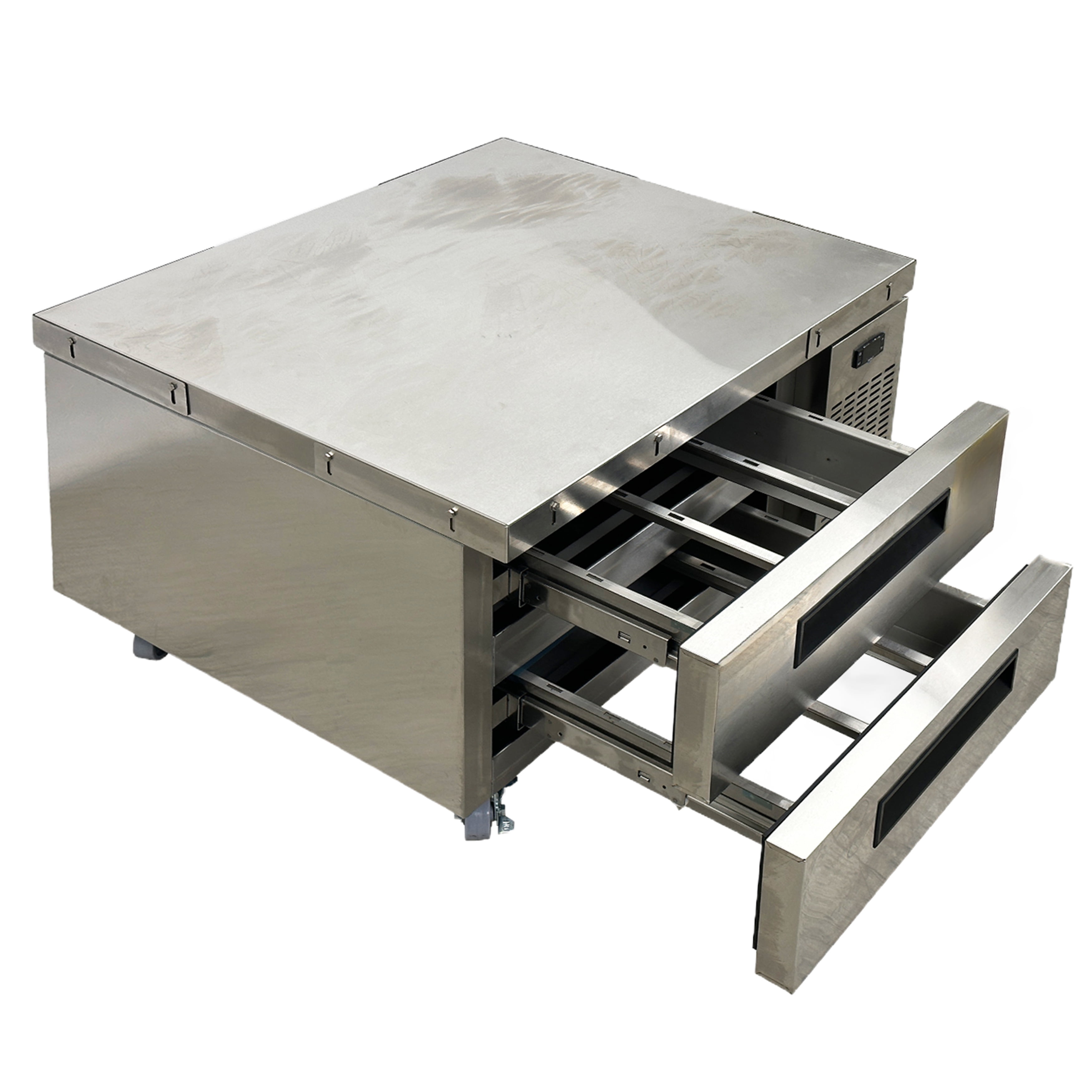 36 in. Chef Base Two Drawer Refrigerator, Refrigerated Chef Base, Commercial Undercounter Fridge with Stainless Steel Drawers NSF ETL Certified