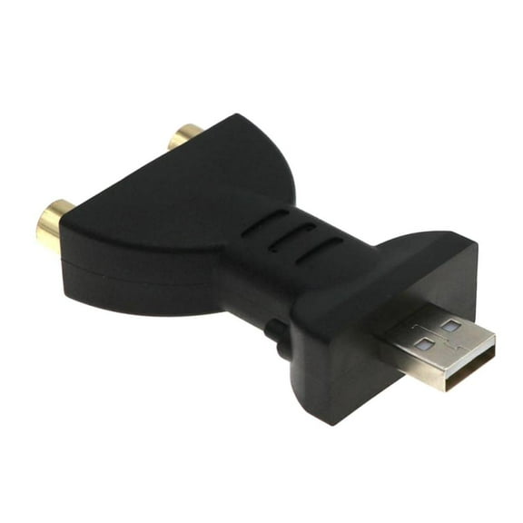 USB To RCV Adapter, 1 USB Male Connector 1 Video RCA Male, 1 Audio RCA Female