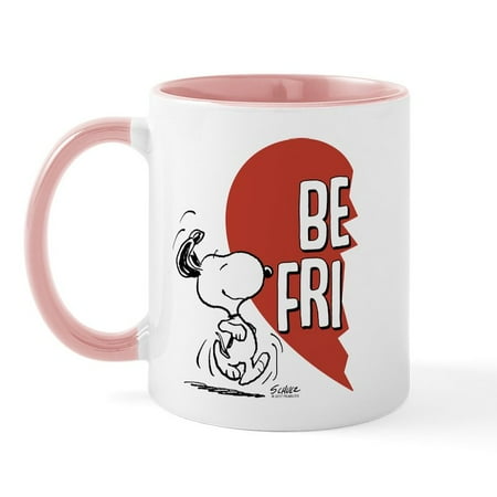 

CafePress - Peanuts Best Friends Heart - 11 oz Ceramic Mug - Novelty Coffee Tea Cup