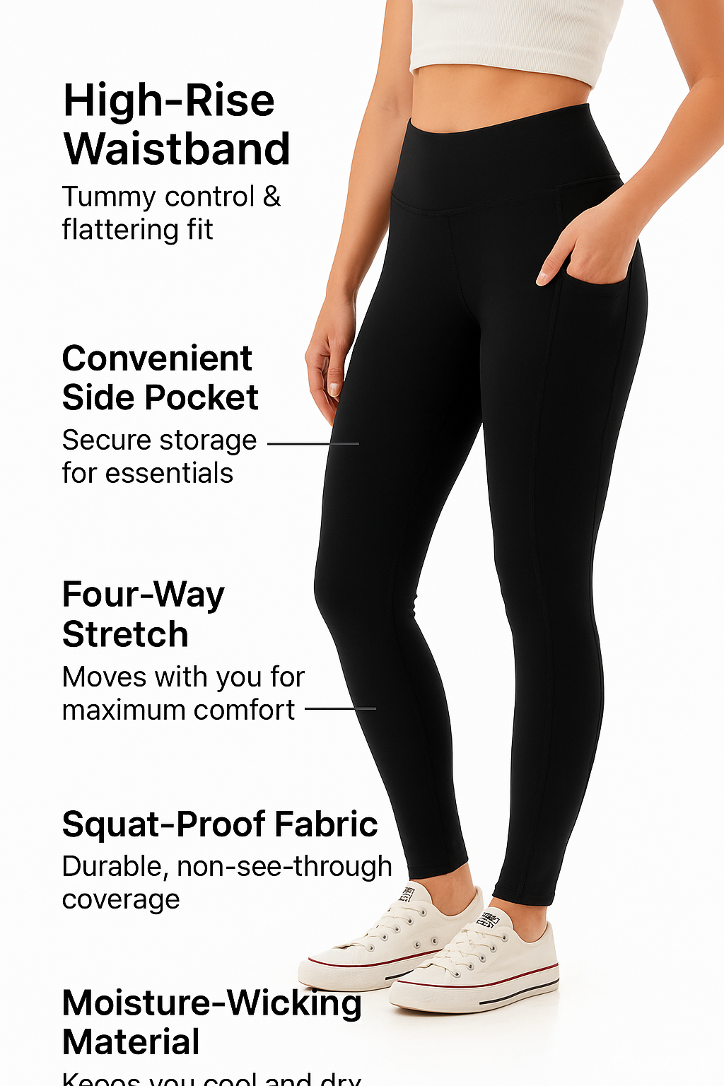 Jvini Women's High Waist Active Leggings With Tech Pockets photo 3