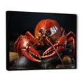 thumbnail image 2 of Designart "Black Lobster Portrait in Coral" Animals Floater Framed Canvas Art Print, 2 of 7