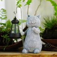 thumbnail image 4 of Clearance!Luz solar de gato, estatua de jardín solar, figura de gato, arte de jardín con lámpara solar para patio, balcón, patio, jardín, 4 of 7