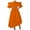 Orange, variant on Winter Saving Wedding Guest Dresses for Women Formal Solid Round Neck Three-quarter Sleeve Large Skirt Hem Dress