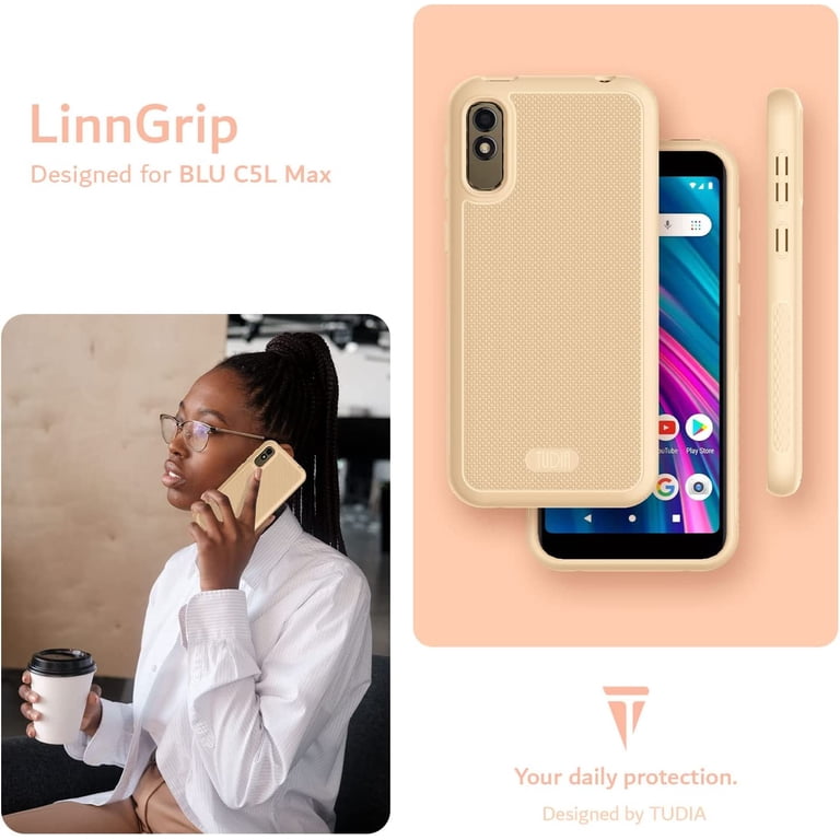 Non-Slip Ultra Slim LINNGrip Case for BLU C5L Max, Peach Non-Slip Ultra Slim LINNGrip Case for BLU C5L Max, Peach