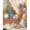 thumbnail image 2 of Unknown 20x24 Black Ornate Wood Framed with Double Matting Museum Art Print Titled - Flowers by the Window, 2 of 4