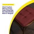thumbnail image 3 of Cojín para silla Sweet Home Collection, espuma viscoelástica, paquete de 6 unidades, color vino, 3 of 6