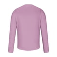 thumbnail image 5 of Zylanna Men's T-Shirts Tee, Stretchy Crew Neck Long Sleeve Solid Color Casual Tops for Man Pink, 5 of 5