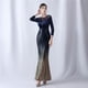 thumbnail image 2 of Vestido de noche de cola de pez de manga larga para mujer Atmósfera de alta gama Elegante Banquete Reunión anual Temperamento Terciopelo Aura Reina, 2 of 5