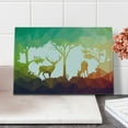 thumbnail image 2 of Africa Cutting Board, Fractal Deer Family Geometric Cut Shapes Hunt Adventure Themed Desert Eco Graphic, Decorative Tempered Glass Cutting and Serving Board, Small Size, Multicolor, by Ambesonne, 2 of 5
