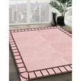 thumbnail image 3 of Ahgly Company Machine Washable Indoor Square Transitional Pink Bubble Gum Pink Area Rugs, 4' Square, 3 of 7