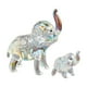 thumbnail image 2 of Crystal Elephant Figurines 2 Pack - Glass Elephant Ornament Set Clear Gold Multicolor, Handmade Desktop Decor, Living Room Shelf Accent Collectible Gift, 2 of 6