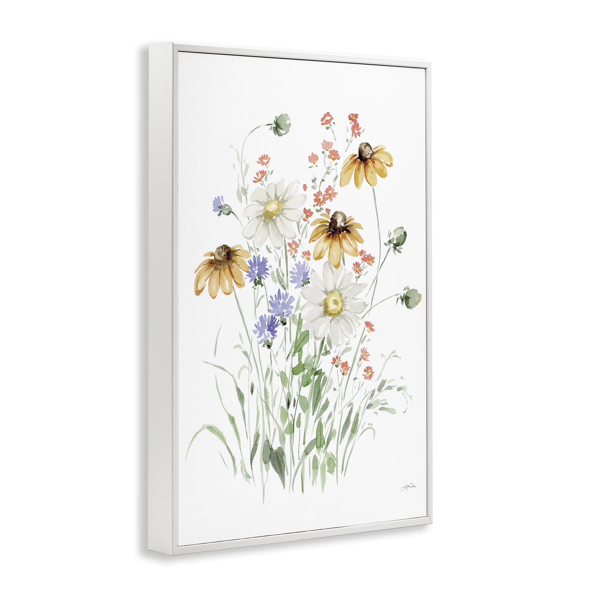 Stupell Industries Summer Garden Blooms Botanical & Floral Painting White Framed Art Print Wall Art, 16 x 24