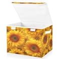thumbnail image 2 of Iauyy Large Storage Box with Lid - Foldable Home Storage Bins for Clothes Toy Holiday Decor, Sunflower Seamless (42*32*30cm), 2 of 6