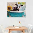 thumbnail image 2 of Orinice Cow Bathroom Wall Art Cow in Bathtub Pictures Wall Decor Country Cattle Bathroom Canvas Painting Print Modern Artwork Home Decorations Framed Ready to  20x16in, 2 of 6
