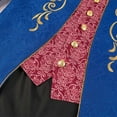 thumbnail image 6 of Lilgiuy Mens Medieval Steampunk Tailcoat Vintage Turn-down Collar Long-sleeved Hoodless Victorian Prince Jacket Frock Coat for Halloween Theme Party Role Play(Blue), 6 of 6