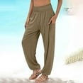 thumbnail image 2 of Lenpel Women's Yoga Pants Plus Size High Waisted Wide Leg Loose Casual Sweatpants Comfy Lounge Pants with Pockets, 2 of 5