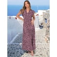 thumbnail image 3 of ANRABESS Womens Summer Maxi Dress V Neck Ruffle Sleeve Flowy Tiered Boho Casual Beach Vacation Sundress with Pockets, 3 of 9