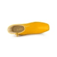 thumbnail image 4 of BLISSFUL STEP Women's Square Toe Side Zip Block Heels Ankle Boots Yellow 7, 4 of 7