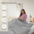 thumbnail image 2 of SUNNY HEAT Heated Electric Blanket Throw Size 50''60''-Faux Fur Material Electric Blanket, 4 Heat Levels, 3 Hours Auto Off, Light Grey, 2 of 6