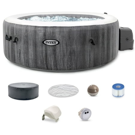 INTEX PureSpa Plus Greywood Deluxe 4 Person Inflatable Spa w/ Jets